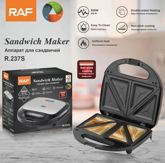 Sandwich Maker 4 Slice R.237S – Stainless Steel Top, Dual Heating, 850W