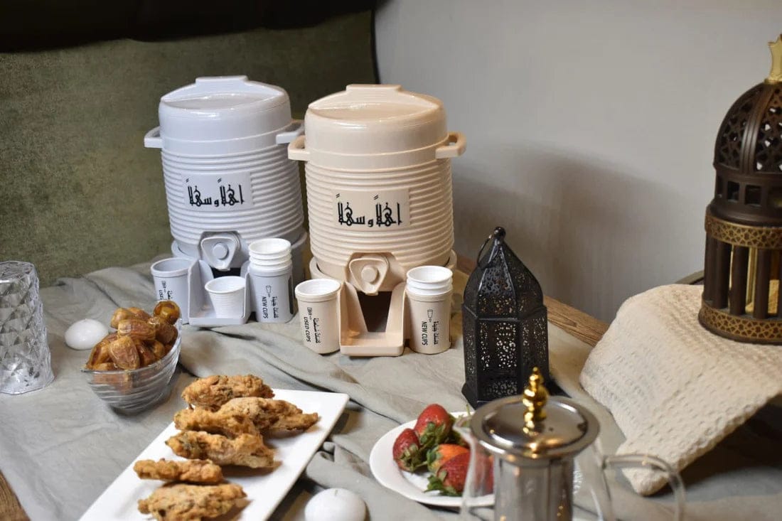 Mini Zamzam Dispenser – Haramain Inspired (2L with 6 Glasses)