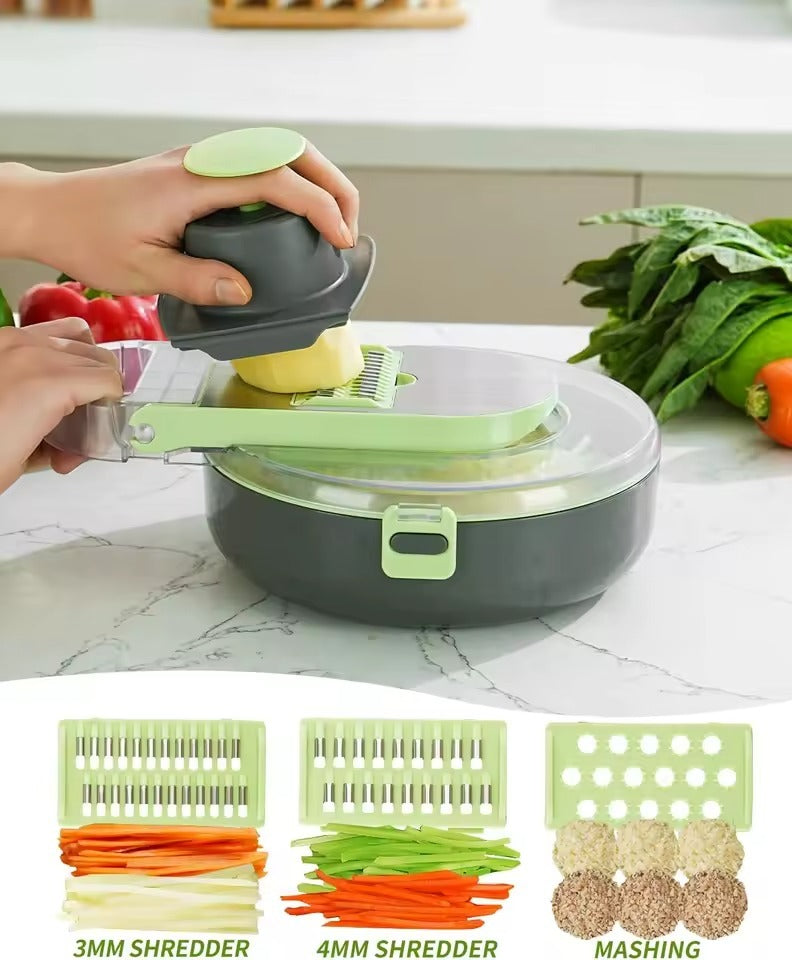 9-in-1 Vegetable Chopper & Mandoline Slicer with Container