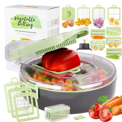 9-in-1 Vegetable Chopper & Mandoline Slicer with Container