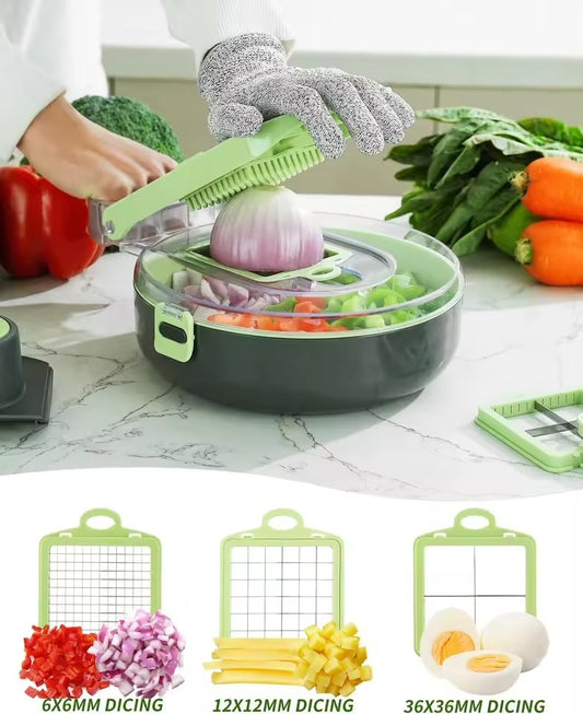 9-in-1 Vegetable Chopper & Mandoline Slicer with Container