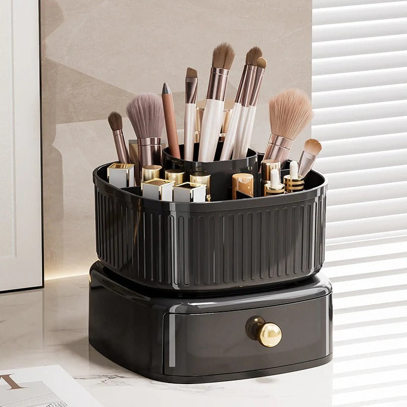 360° Rotating Desktop Cosmetic Storage Organizer with Drawer