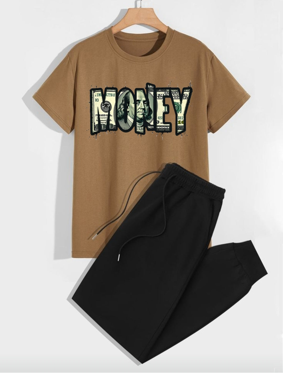 Summer Tracksuit – “Money” Graphic T-Shirt & Jogger Pants