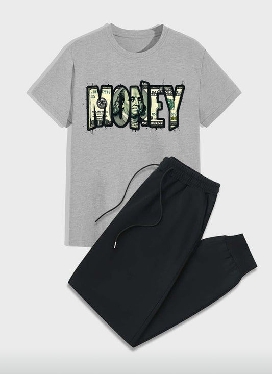Summer Tracksuit – “Money” Graphic T-Shirt & Jogger Pants